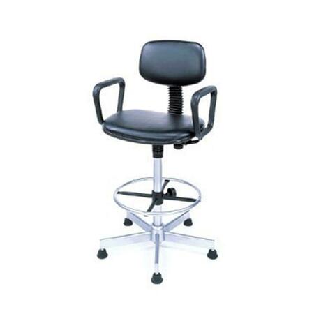 NEXEL Adjustable Height Swivel Chair with Loop Arms, Black SCL17BK